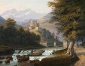 ROSENKRANZ Johann Heinrich Gebirgslandschaft Mit Schlossruine Über Flusslauf ROSENKRANZ Johann Heinrich Gebirgslandschaft Mit Schlossruine Über Flusslauf