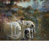 ROSSEAU Percival Leonard Connecticut, Rocks And Pools (dogs In A Stream) ROSSEAU Percival Leonard Connecticut, Rocks And Pools (dogs In A Stream)