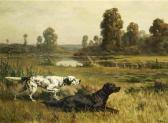 ROSSEAU Percival Leonard Gordon And English Setters In The Field ROSSEAU Percival Leonard Gordon And English Setters In The Field