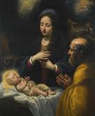 ROSSELLI Matteo The Holy Family With The Annunciation To The Shepherds & In The Distance ROSSELLI Matteo The Holy Family With The Annunciation To The Shepherds & In The Distance