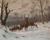 ROTIG Georges Frederic Rotwild Im Winterwald ROTIG Georges Frederic Rotwild Im Winterwald