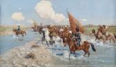ROUBAUD Frants Circassian Horsemen Crossing A River ROUBAUD Frants Circassian Horsemen Crossing A River