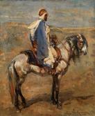 ROUSSEAU Henri Emilien Cavalier À La Cape Bleue Horseman With A Blue Cloak ROUSSEAU Henri Emilien Cavalier À La Cape Bleue Horseman With A Blue Cloak