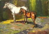 ROVIDA A. White/brown Horses ROVIDA A. White/brown Horses