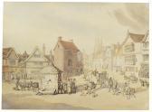ROWLANDSON Thomas The Marketplace At Market Harborough ROWLANDSON Thomas The Marketplace At Market Harborough