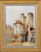 ROWNTREE G F Street Scene With Church ROWNTREE G F Street Scene With Church