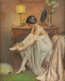 ROYER A Jeune Femme Enfilant Ses Bas ROYER A Jeune Femme Enfilant Ses Bas