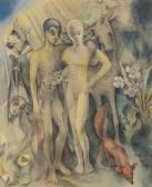 RUETER PAM Jeune Couple Aquarelle RUETER PAM Jeune Couple Aquarelle