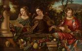 RUHL Ludwig Sigismund Drei Anmutige Musizierende Engel Auf Estrade In Parklandschaft RUHL Ludwig Sigismund Drei Anmutige Musizierende Engel Auf Estrade In Parklandschaft