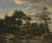 RUISDAEL van Jacob Isaaksz. A Wooded Landscape With A Shepherd Watering His Flock RUISDAEL van Jacob Isaaksz. A Wooded Landscape With A Shepherd Watering His Flock