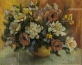 RUMPH Alice Edith Floral Still Life In A Yellow Bowl RUMPH Alice Edith Floral Still Life In A Yellow Bowl