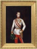 RUMPLER Franz Emperor Francis Joseph I And Empress Elisabeth, 2 Portraits, Depiction Of The Young Emperor In Field Marshal\’s Uniform With Medals RUMPLER Franz Emperor Francis Joseph I And Empress Elisabeth, 2 Portraits, Depiction Of The Young Emperor In Field Marshal\’s Uniform With Medals