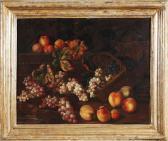 RUOPPOLO Giuseppe Natura Morta Di Pesche, Uva E Meloni. RUOPPOLO Giuseppe Natura Morta Di Pesche, Uva E Meloni.