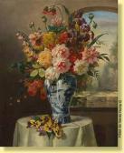 RUPERTI Charles Euphrasie Vase De Delft Fleuri Devant Une Fenêtre RUPERTI Charles Euphrasie Vase De Delft Fleuri Devant Une Fenêtre