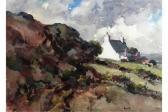 RUSSELL Gyrth Whitewashed Farmhouse On Mountainside RUSSELL Gyrth Whitewashed Farmhouse On Mountainside