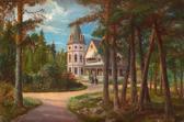 RYDBERG Wilhelm Leonard "casona Indiana". O/lienzo Pegado A Cartón. 28 X 42. Firmado En Losdos Ángulos Inferiores. Fechado En El 85. Marco Dorado De Época.autor Perteneciente A La Escuela Romántica Ochocentistasueca. RYDBERG Wilhelm Leonard "casona Indiana". O/lienzo Pegado A Cartón. 28 X 42. Firmado En Losdos Ángulos Inferiores. Fechado En El 85. Marco Dorado De Época.autor Perteneciente A La Escuela Romántica Ochocentistasueca.