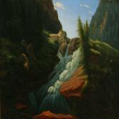 SAABYE Carl Anton Fertile Norwegian Landscape With A Waterfall SAABYE Carl Anton Fertile Norwegian Landscape With A Waterfall
