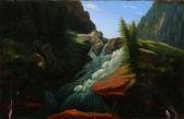SAABYE Carl Anton Mountain Scape With A Waterfall SAABYE Carl Anton Mountain Scape With A Waterfall