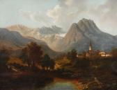 SAAL Georg-Eduard Otto Romantische Landschaft Bei Garmisch Blick Von Der Loisach SAAL Georg-Eduard Otto Romantische Landschaft Bei Garmisch Blick Von Der Loisach