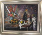 SABAN LACAZE Nature Morte Aux Deux Bouteilles SABAN LACAZE Nature Morte Aux Deux Bouteilles