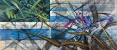 SABER Green And Blue Abstract Flag SABER Green And Blue Abstract Flag