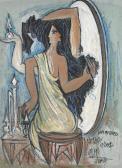 sadequain Untitled (girl With Mirror) sadequain Untitled (girl With Mirror)