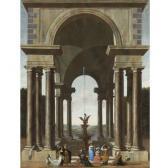 SAEYS Jakob Ferdinand A Classical Portico With An Elegant Company Gathered By Afountain SAEYS Jakob Ferdinand A Classical Portico With An Elegant Company Gathered By Afountain