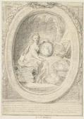 SAINT-AUBIN de Gabriel The Muse Of History Carrying A Portrait Of Monsieur Philippe: Forspectacle De L'histoire Romaine SAINT-AUBIN de Gabriel The Muse Of History Carrying A Portrait Of Monsieur Philippe: Forspectacle De L'histoire Romaine