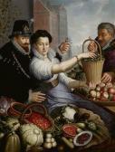 SAIVE de Jean-Baptiste II Portrait Of An Aristocratic Couple As Vegetable Sellers SAIVE de Jean-Baptiste II Portrait Of An Aristocratic Couple As Vegetable Sellers