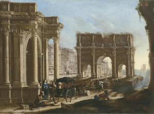 Alessandro Salucci - View Of The Arch Of Constantine With Figures
