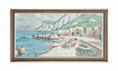 SALVATI Giuseppe An Italian Bay With Beached Rowing Boats SALVATI Giuseppe An Italian Bay With Beached Rowing Boats