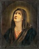 SALVI Giovanni Battista Juvenile Madonna Portrait With Face Framed By Brown Cloth SALVI Giovanni Battista Juvenile Madonna Portrait With Face Framed By Brown Cloth