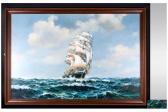 SANDERS Bob Seascape Full Sail Off The South Coast Of England SANDERS Bob Seascape Full Sail Off The South Coast Of England