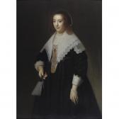 SANTVOORT van Dirck Bontepaert Portrait Of A Lady Holding A Fan SANTVOORT van Dirck Bontepaert Portrait Of A Lady Holding A Fan