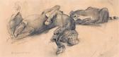 SARTORIO Giulio Aristide Cavallo Divorato Da Due Leoni SARTORIO Giulio Aristide Cavallo Divorato Da Due Leoni
