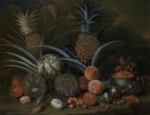 SARTORIUS William Strawberries In A Porcelain Bowl, With Pineapples, Melons, Peaches And Figs, Before A Tropical Landscape SARTORIUS William Strawberries In A Porcelain Bowl, With Pineapples, Melons, Peaches And Figs, Before A Tropical Landscape