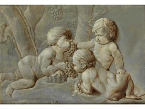 Piat-Joseph Sauvage - Allegorie Des Herbstes Mit Putten