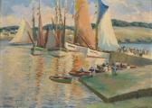 SAVIGNY Jean Paul Boats In A Harbour SAVIGNY Jean Paul Boats In A Harbour