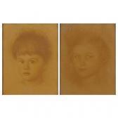 SCHACHINGER Walter Head And Shoulders Portraits, Girl And Boy SCHACHINGER Walter Head And Shoulders Portraits, Girl And Boy