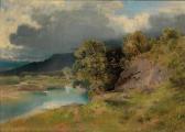 SCHAEFFER VON WIENWALD August Scene Of The Inn Valley In Bavaria Pinx SCHAEFFER VON WIENWALD August Scene Of The Inn Valley In Bavaria Pinx