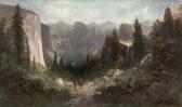 SCHAFER Frederick Ferdinand Native American Figures In Yosemite Valley SCHAFER Frederick Ferdinand Native American Figures In Yosemite Valley