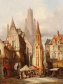SCHAFER Henry Thomas Market Scene, Evreux; Street Scene,rouen SCHAFER Henry Thomas Market Scene, Evreux; Street Scene,rouen