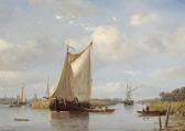 SCHIEDGES Petrus Paulus A Summer River Landscape With Flatboats SCHIEDGES Petrus Paulus A Summer River Landscape With Flatboats