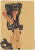 SCHIELE Egon Kniendes Mädchen, Sich Den Rock Über Den Kopf Ziehend SCHIELE Egon Kniendes Mädchen, Sich Den Rock Über Den Kopf Ziehend