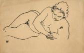 SCHIELE Egon Liegender Mädchenakt Nach Rechts, Kniestück SCHIELE Egon Liegender Mädchenakt Nach Rechts, Kniestück