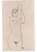 SCHIELE Egon Stehender Akt Mit Erhobenen Armen SCHIELE Egon Stehender Akt Mit Erhobenen Armen