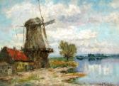 SCHILHABEL Helmut Josef Windmühle Mit Kate An Seenlandschaft SCHILHABEL Helmut Josef Windmühle Mit Kate An Seenlandschaft