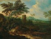 SCHINNAGL Maximilian Joseph E Franz Christoph Janneck Paesaggio Fluviale Boschivo Con Una Torre SCHINNAGL Maximilian Joseph E Franz Christoph Janneck Paesaggio Fluviale Boschivo Con Una Torre