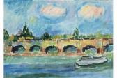 SCHLöTZER Viktor Blick Auf Eine Steinerne Bogenbrücke Mit Boot SCHLöTZER Viktor Blick Auf Eine Steinerne Bogenbrücke Mit Boot
