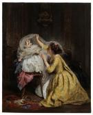 SCHLESINGER Henry Guillaume Mother Playing With Child SCHLESINGER Henry Guillaume Mother Playing With Child